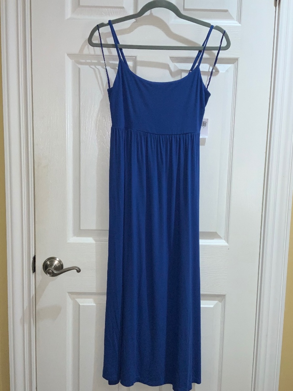 Old Navy Fit & Flare Cami Midi Dress sz M cobalt blue spaghetti straps